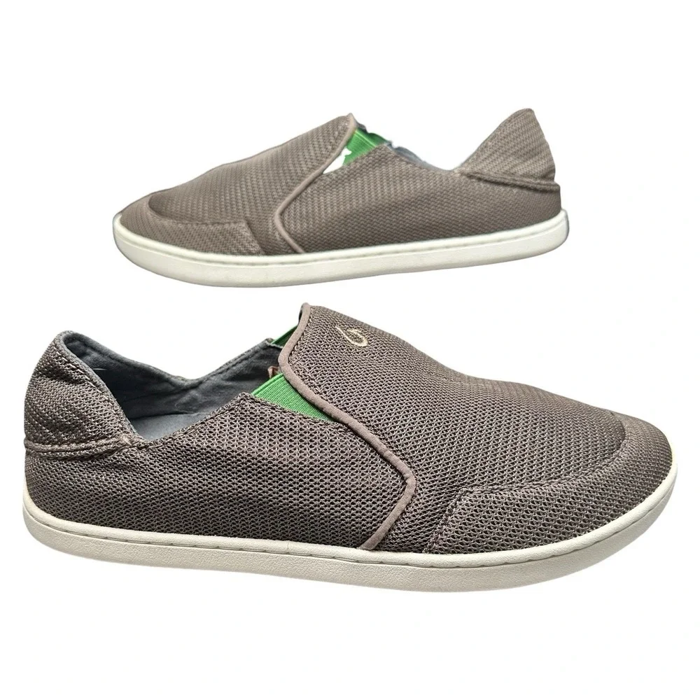 Olukai Nohea Mesh 10188-13AP Mustang Lime Peel SlipOn Shoes Loafer Men's 7/EU 40